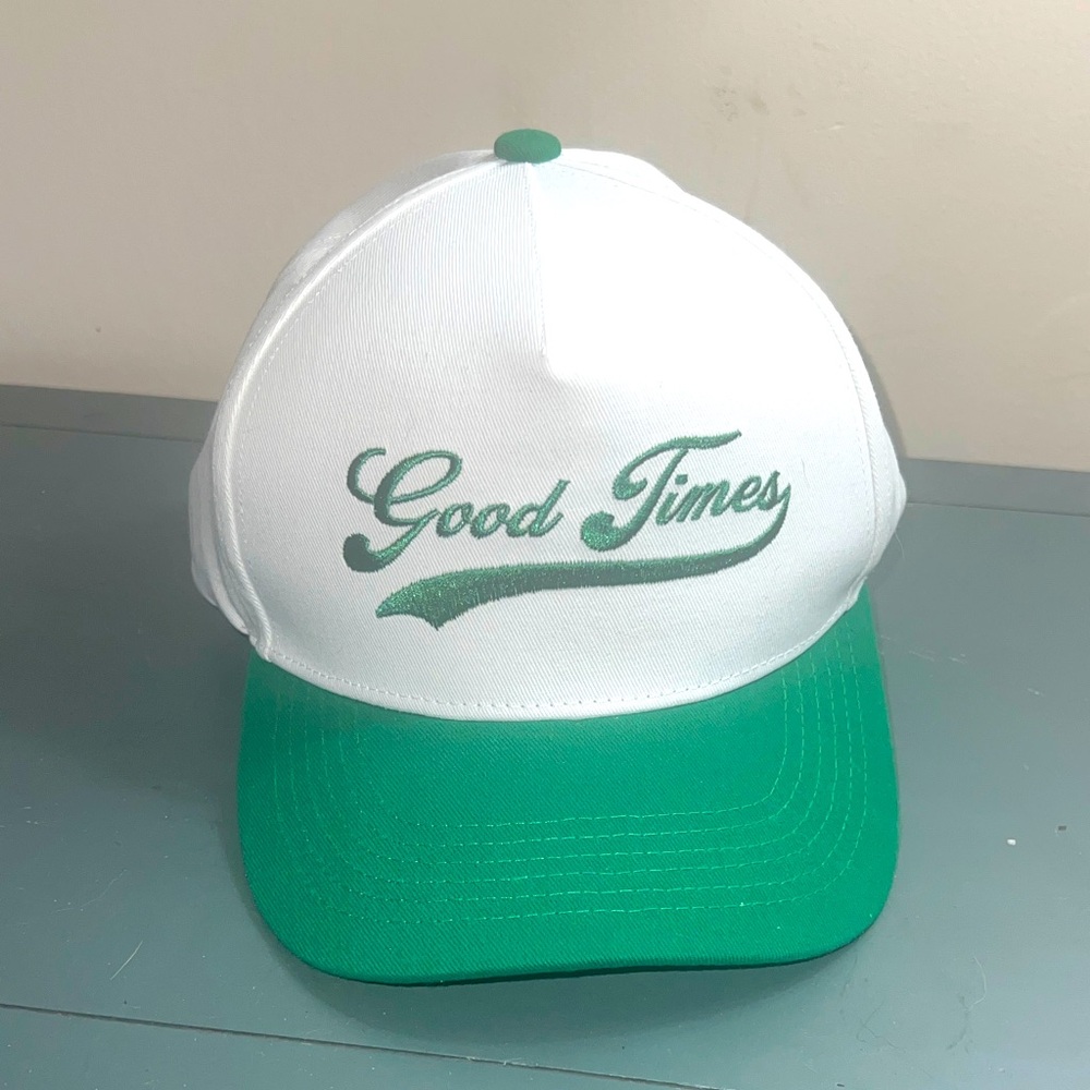 Lover boy baseball hat Green and White 'Good Times' Cap
